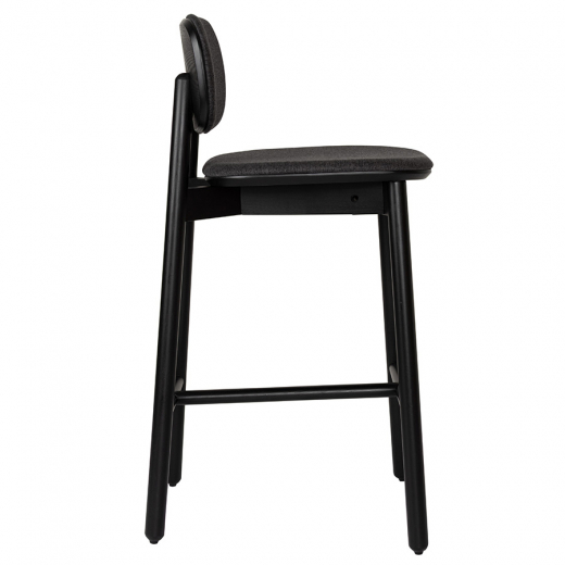 Стул барный с обивкой Saga, рогожка, темно-серый