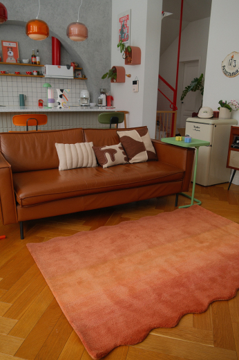 Ковер из шерсти Over Horizon терракотового цвета из коллекции Trendy Ruffles