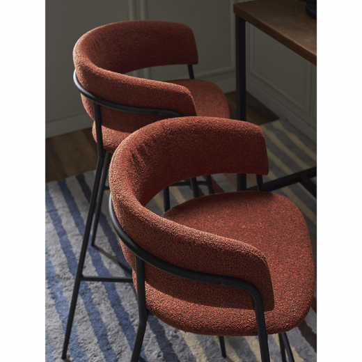 Стул барный Helning, букле, терракота