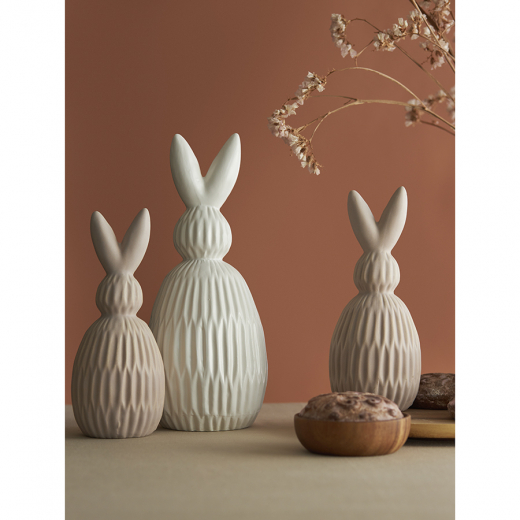 Декор из фарфора бежевого цвета Trendy Bunny из коллекции Easter Essential, 9,2х9,2x22,6 см