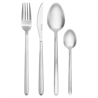 Набор столовых приборов Pure, серебристые матовые, 24 пред.