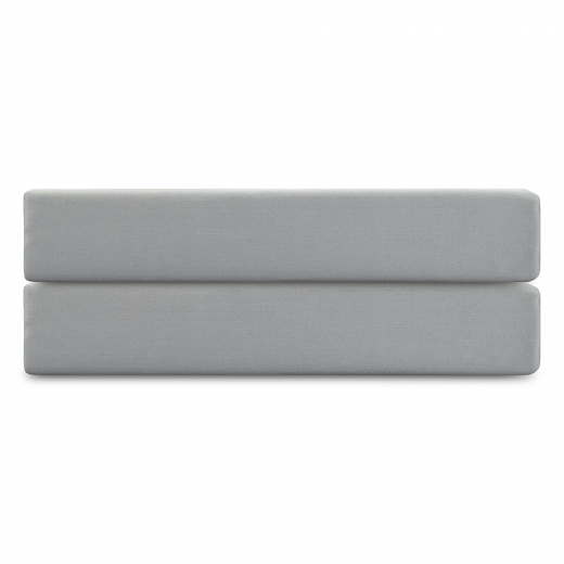Простыня на резинке из премиального сатина светло-серого цвета из коллекции Essential, 160х200х30 с