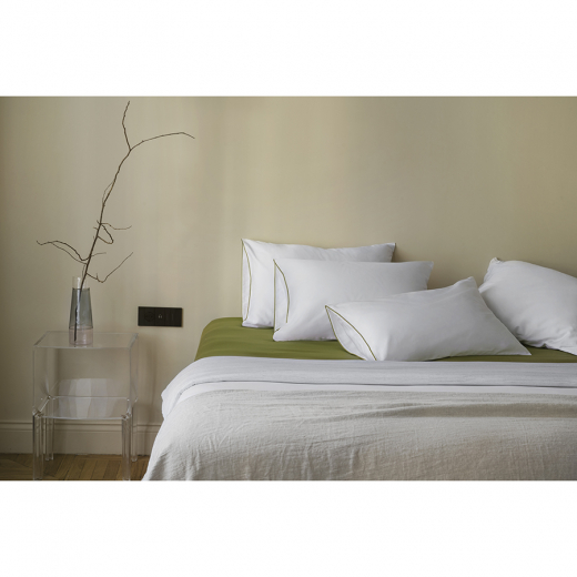 Комплект постельного белья из сатина из коллекции Meditation, olive, 200х220 см
