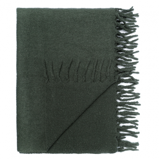 Плед мохеровый хвойно-зеленого цвета из коллекции Essential, 130х180 см