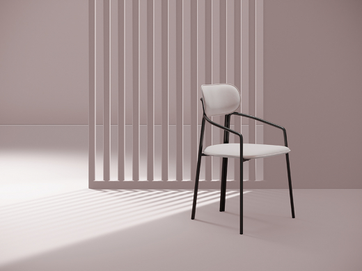 Стул Ror, Round, велюр, черный/розовый