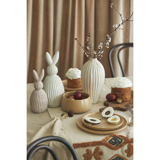 Декор из фарфора белого цвета Trendy Bunny из коллекции Easter Essential, 12,5х12,5x30,5 см