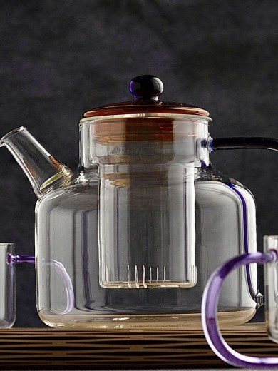 Чайник заварочный Orb, 1,2 л, синий/янтарный