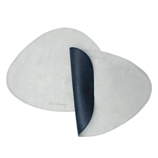 Набор из 2-х двухсторонних сервировочных салфеток Drop, 33х41 см, синий/светло-серый