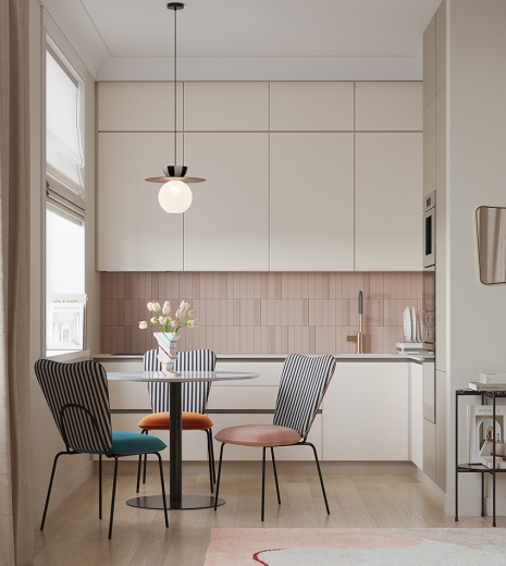 Стол обеденный Trond, Ø100 см, белый мрамор/черный