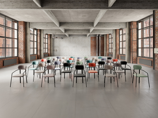 Стул Ror, Round, велюр, черный/зеленый