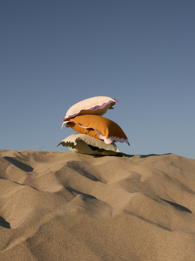 Чехол на подушку с контрастным кантом зеленого цвета из коллекции Trendy Ruffles, 40х40 см