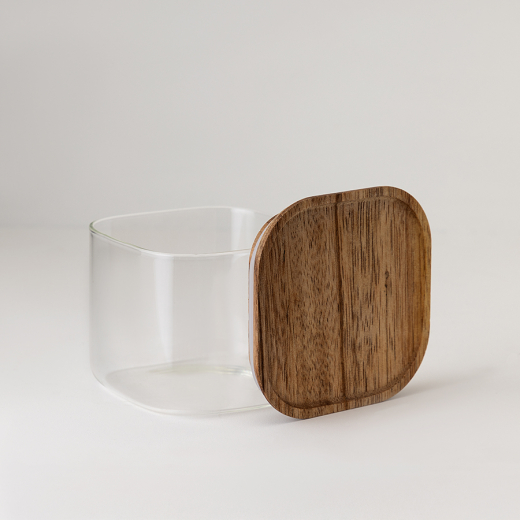 Банка для хранения квадратная Glass Acacia, 600 мл