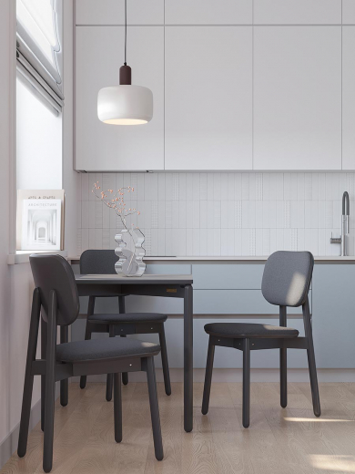 Стул с обивкой Saga, рогожка, темно-серый