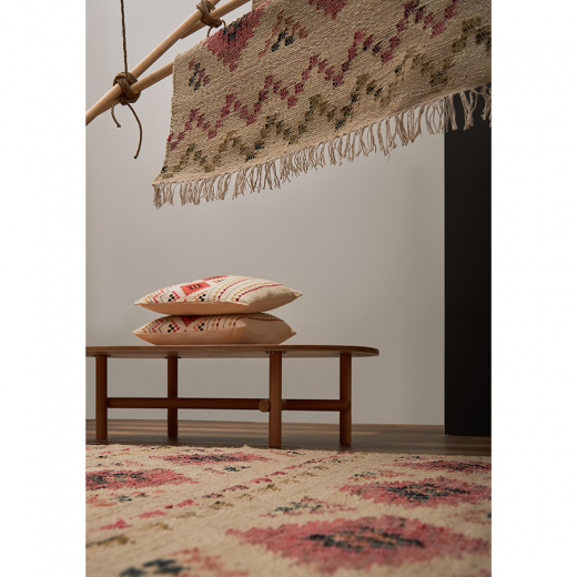 Ковер из джута и шерсти по мотивам башкирских орнаментов из коллекции Cultural Heritage, 120х180 см