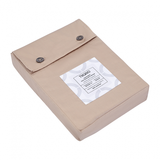 Комплект постельного белья из премиального сатина бежевого цвета из коллекции Essential, 150х200 см