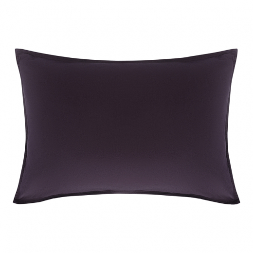 Комплект постельного белья из стираного перкаля сливового цвета из коллекции Essential, 150х200 см