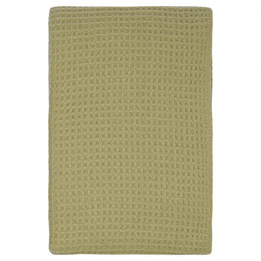 Плед из шерсти травянисто-зеленого цвета из коллекции Essential, 130х180 см