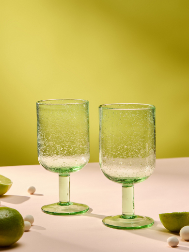 Набор бокалов для вина Flowi, 410 мл, зеленые, 2 шт.