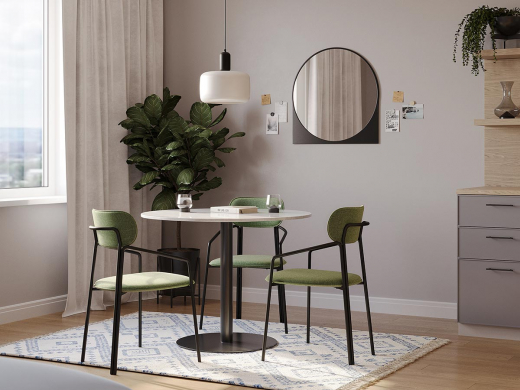 Стул Ror, Round, рогожка, черный/зеленый