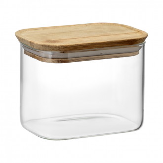 Банка для хранения прямоугольная Glass Acacia, 600 мл