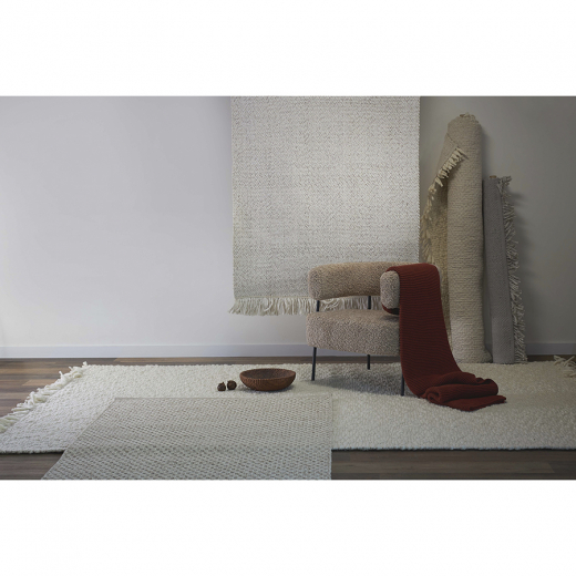 Ковер из переработанного пластика бежевого цвета из коллекции Ethnic, 70х160 см