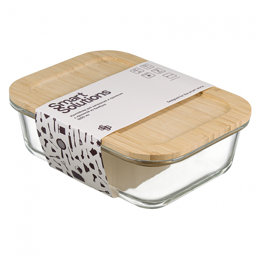Контейнер для запекания и хранения Eco Store с крышкой из бамбука, 1050 мл