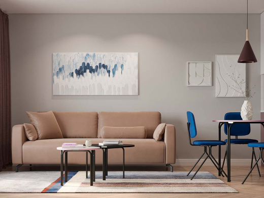 Панно декоративное с эффектом 3D Minimalism, с белой рамой, 40х40 см