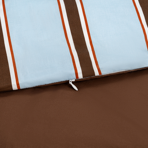 Комплект постельного белья из перкаля голубого цвета из коллекции Stripes, 200х220см