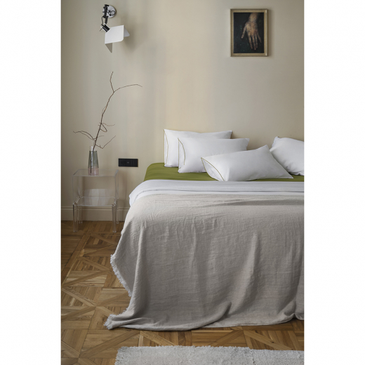 Комплект постельного белья из сатина из коллекции Meditation, olive, 150х200 см