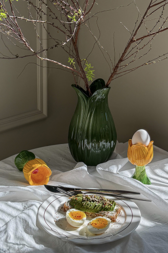 Ваза Petal зеленого цвета из коллекции Blossom, 22 см