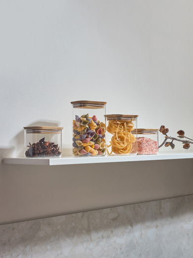 Банка для хранения прямоугольная Glass Acacia, 950 мл