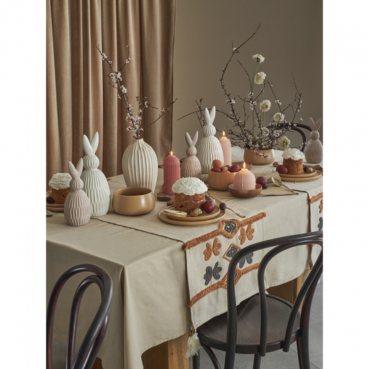 Декор из фарфора белого цвета Trendy Bunny из коллекции Easter Essential, 12,5х12,5x30,5 см