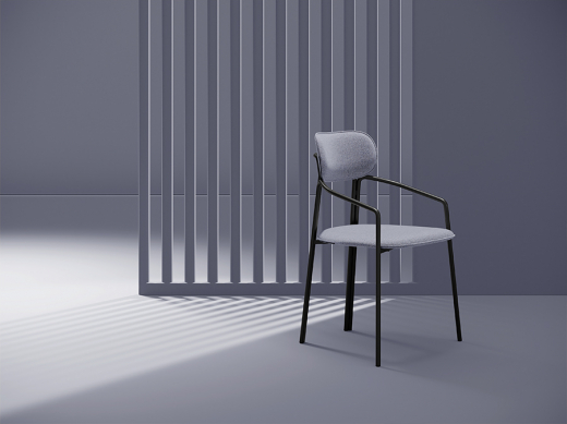 Стул Ror, Round, рогожка, черный/серый