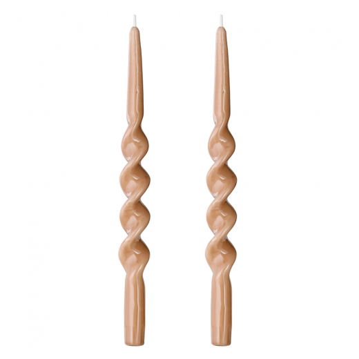 Набор из двух свечей светло-коричневого цвета из коллекции Essential, 35 см