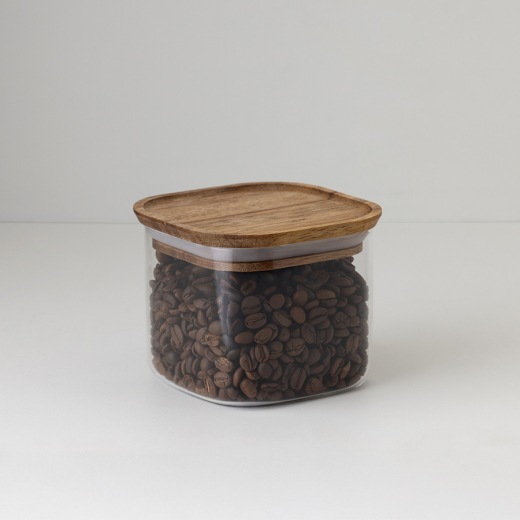 Банка для хранения квадратная Glass Acacia, 600 мл