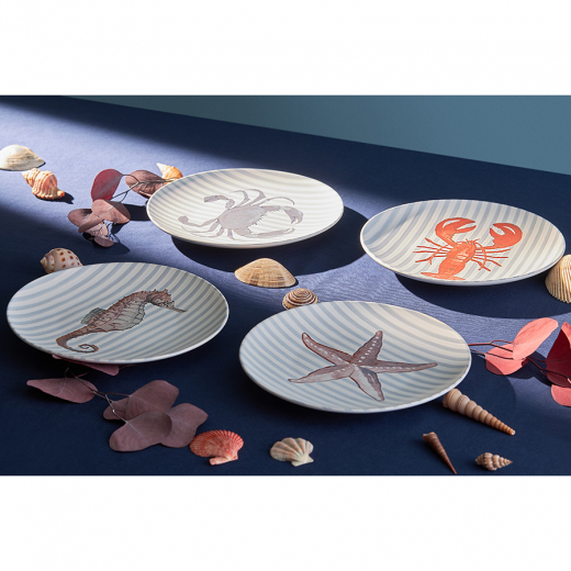 Набор из четырех тарелок Aquarium из коллекции Sea treasures, Ø21,5 см