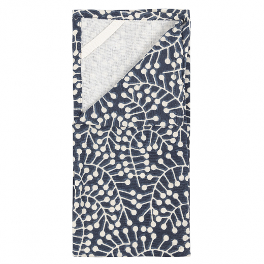 Набор из двух муслиновых полотенец темно-синего цвета с принтом Спелая Смородина из коллекции Scandinavian touch, 50х70 см