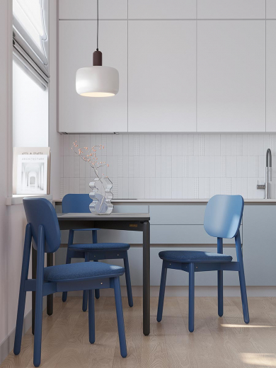 Стул Saga, рогожка, синий