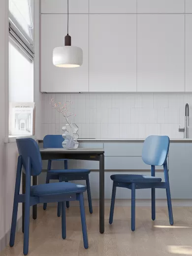 Стул Saga, рогожка, синий