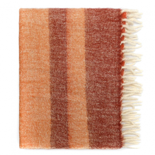Плед мохеровый Over Horizon терракотового цвета из коллекции Trendy Ruffles, 130х180 см