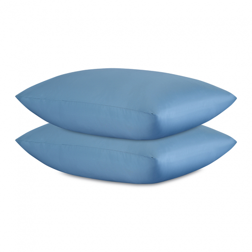 Комплект постельного белья из премиального сатина джинсово-синего цвета из коллекции Essential, 150х