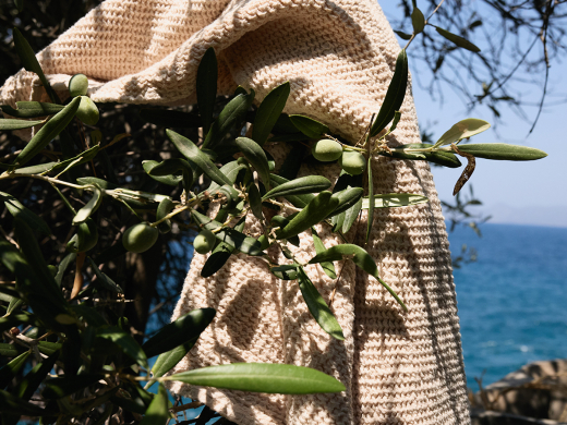 Полотенце банное из умягченной вафли кремового цвета из коллекции Essential, 70x140 см