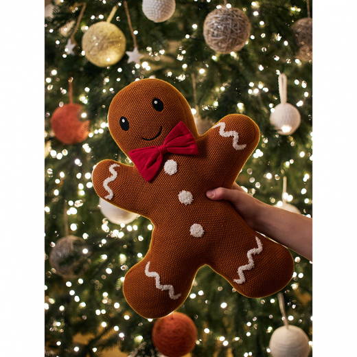 Подушка вязаная Classy gingerbread из коллекции New Year Essential, 38х44 см