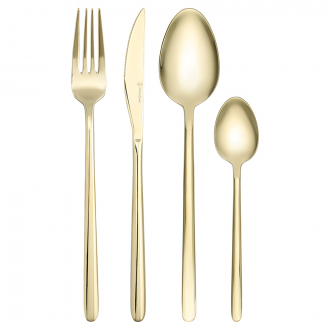 Набор столовых приборов Pure, золотистые глянцевые, 24 пред.