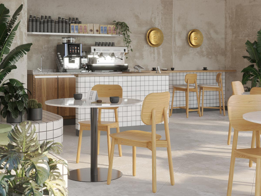 Стул полубарный Saga, рогожка, бежевый