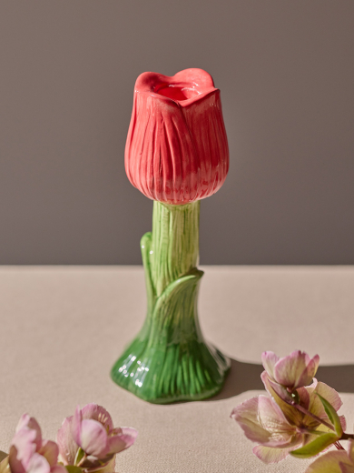 Подсвечник Floret красного цвета из коллекции Blossom, 18 см