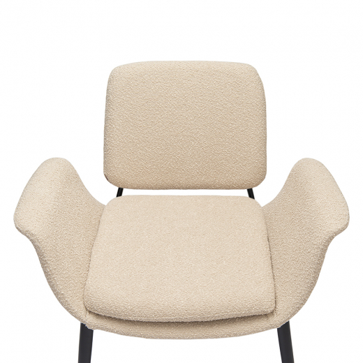 Лаунж-кресло Hilde, букле, серо-бежевое