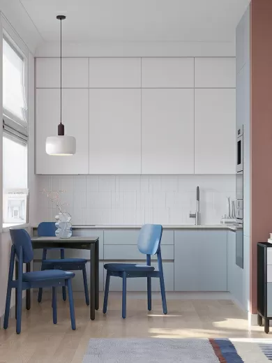 Стул Saga, рогожка, синий