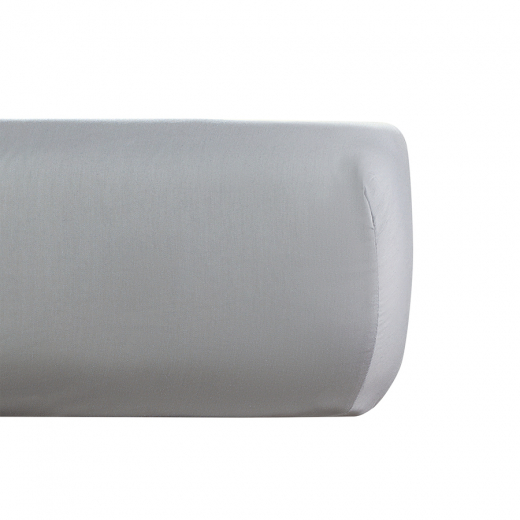 Простыня на резинке из премиального сатина светло-серого цвета из коллекции Essential, 160х200х30 с