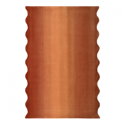 Ковер из шерсти Over Horizon терракотового цвета из коллекции Trendy Ruffles